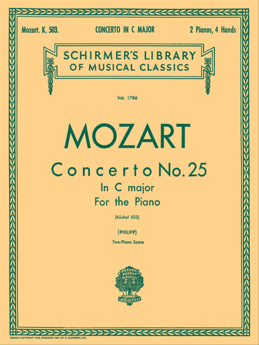 Concerto No. 25 in C, K.503 Piano scores gallery preview page 1