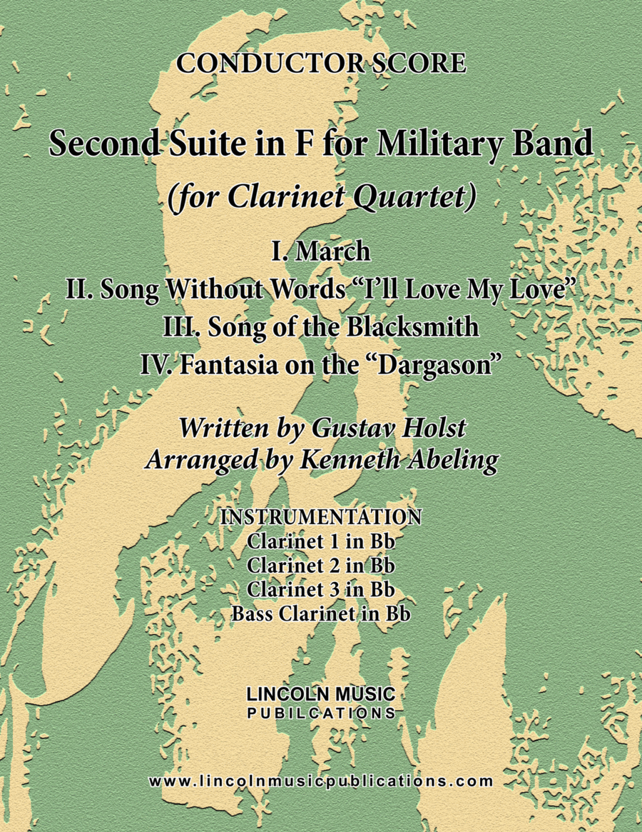 Holst - Second Suite for Military Band in F (for Clarinet Quartet) Clarinet Quartet scores gallery preview page 1