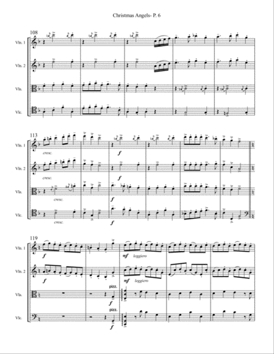 Christmas Angels String Quartet scores gallery preview page 6