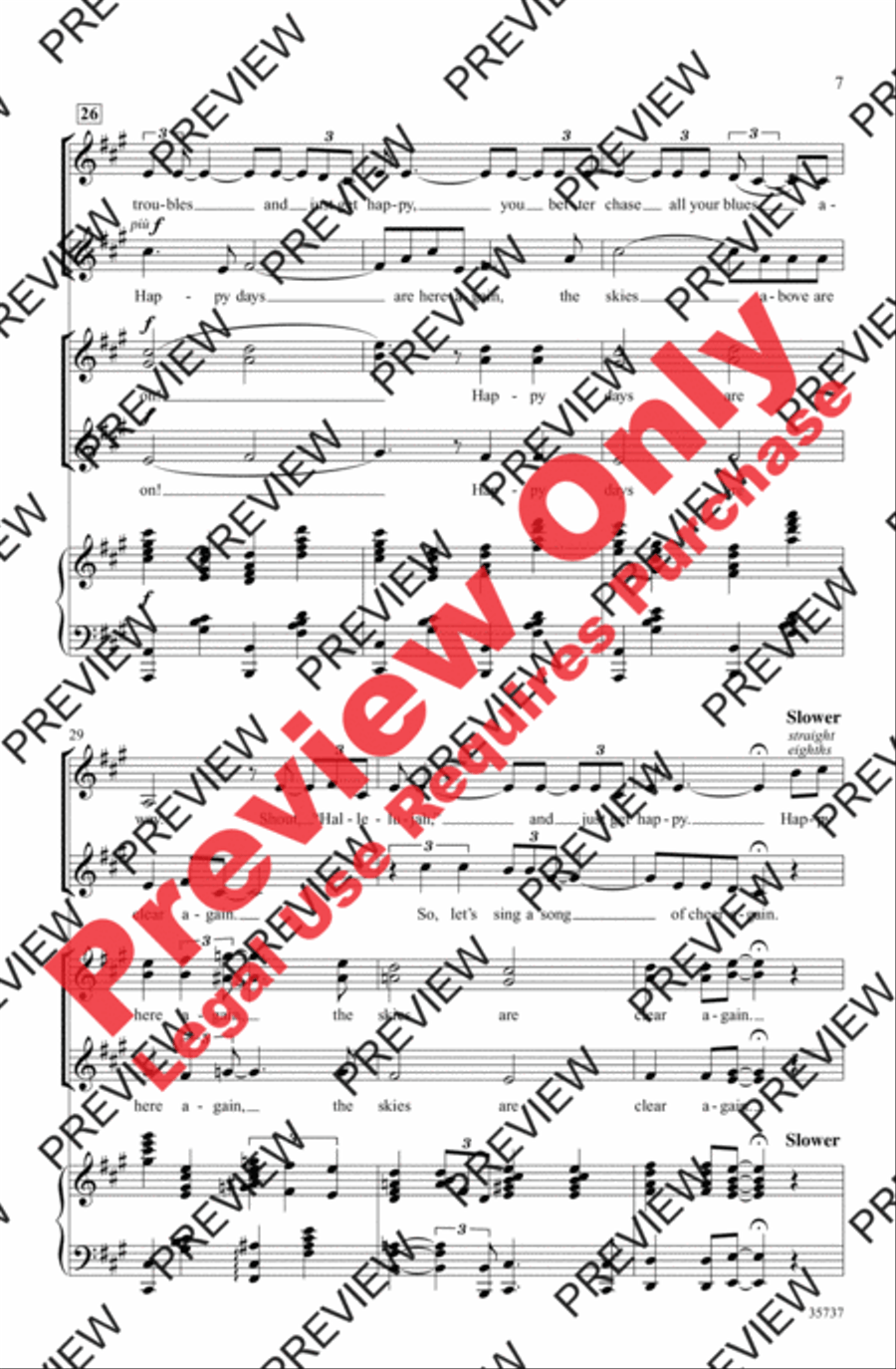 Happy Days Are Here Again / Get Happy Women's Choir scores gallery preview page 7