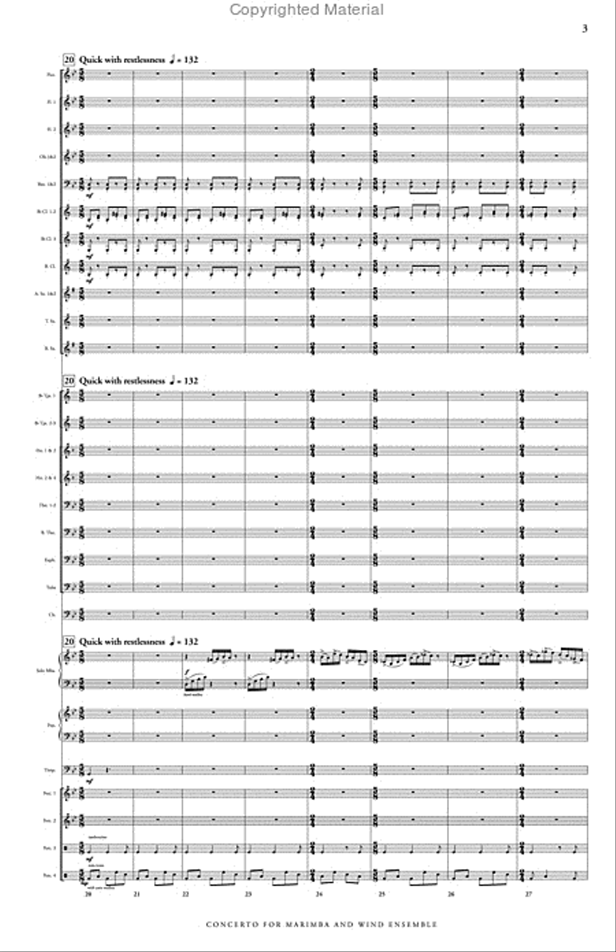 Concerto No. 2 for Marimba & Wind Ensemble Concert Band scores gallery preview page 4
