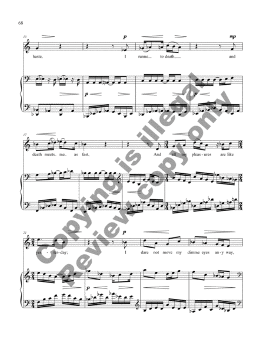The Holy Sonnets of John Donne: 9 Songs for Tenor and Piano on Sonnets by John Donne Tenor Voice scores gallery preview page 21