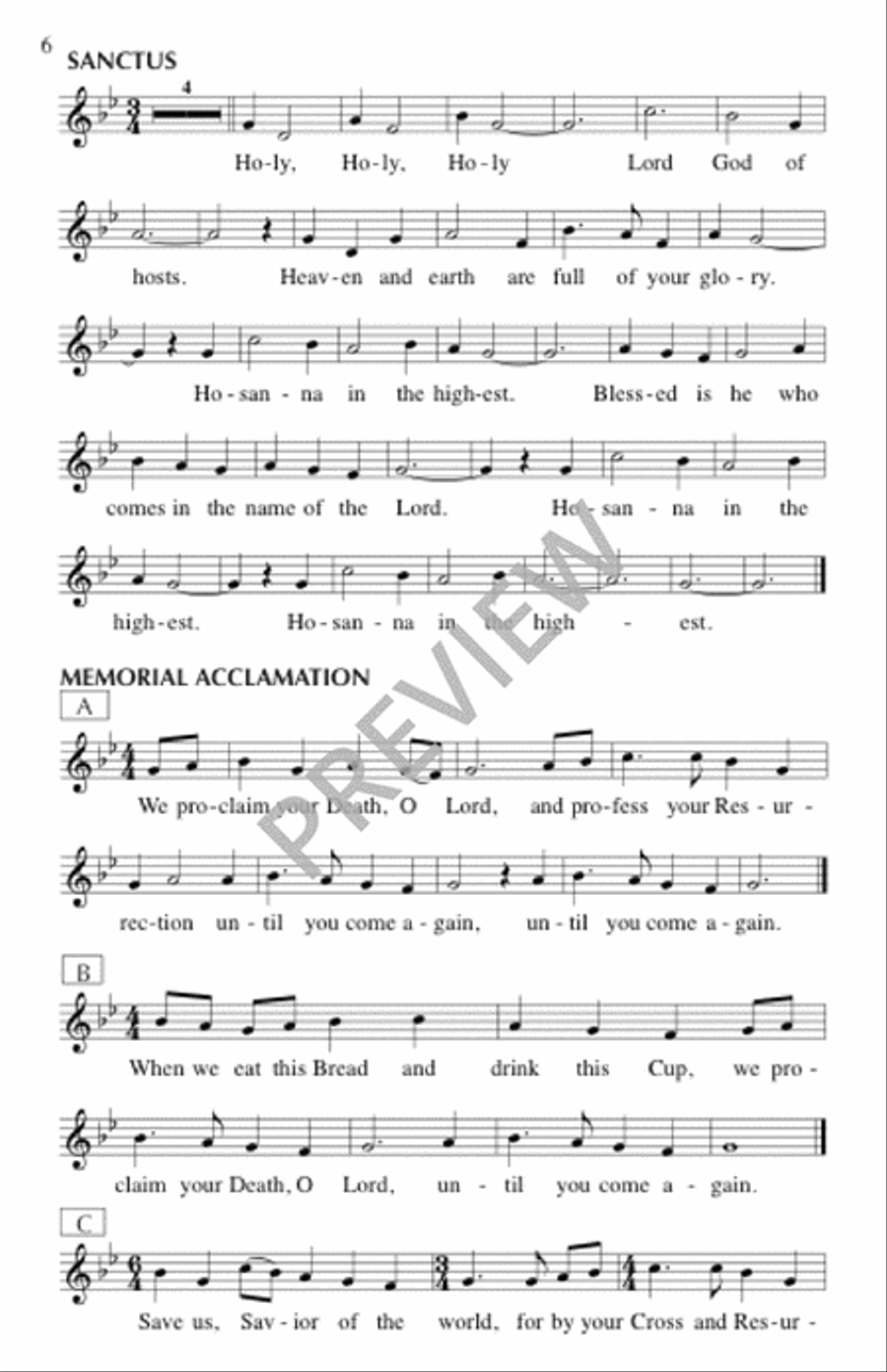 Mass of Creation - Assembly edition Unison Choir scores gallery preview page 7