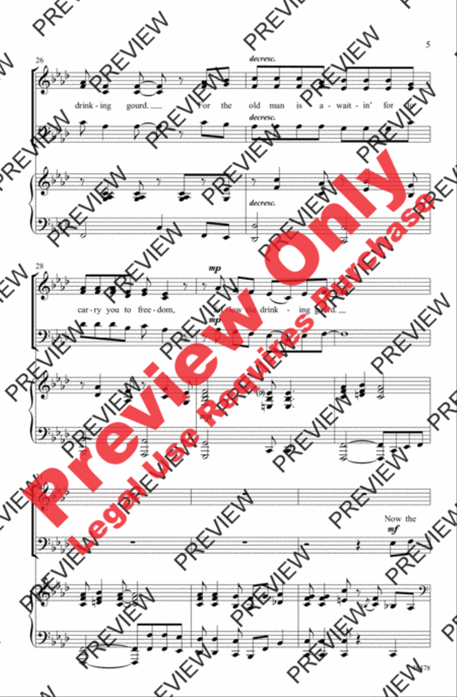Follow the Drinking Gourd 3-Part scores gallery preview page 5