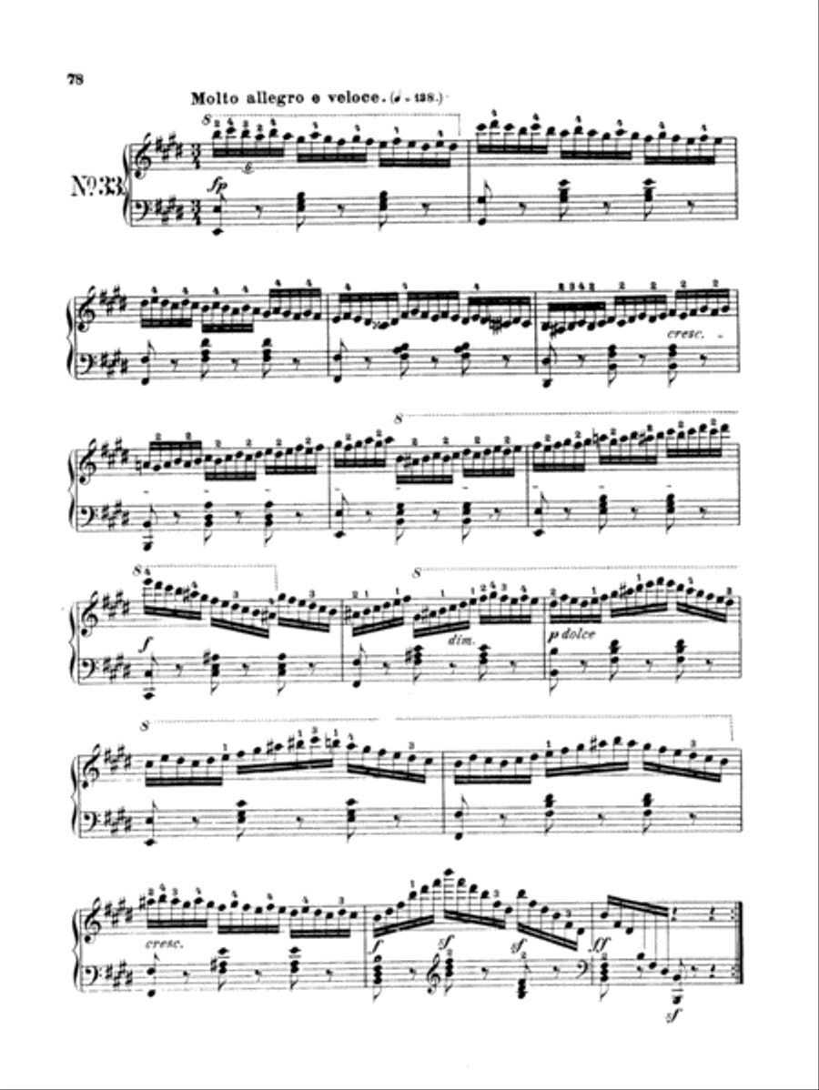 Czerny: School of Velocity, Op. 299 No. 33 Piano Solo scores gallery preview page 1