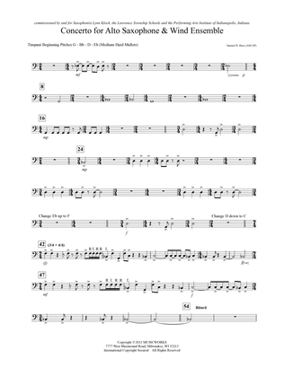 Book cover for Concerto For Alto Saxophone And Wind Ensemble - Timpani
