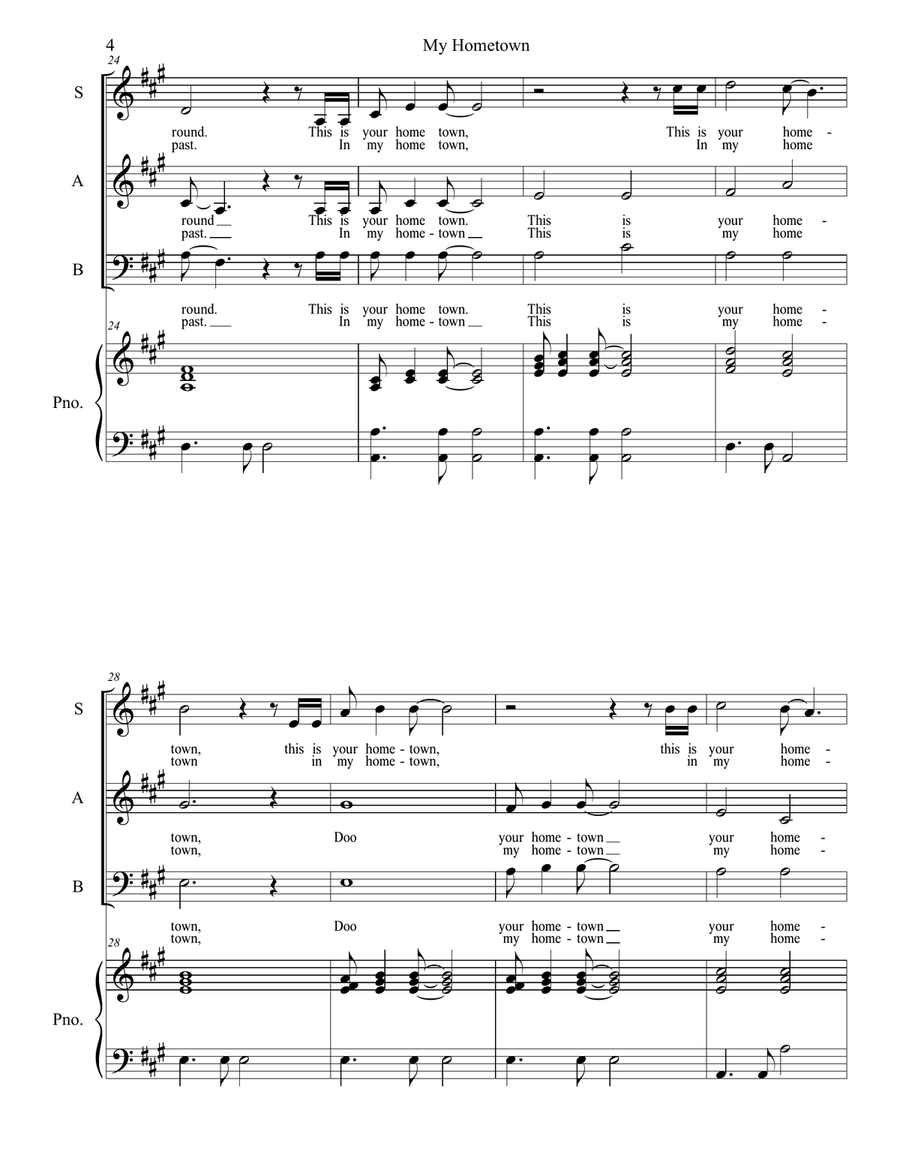 My Hometown 3-Part scores gallery preview page 4
