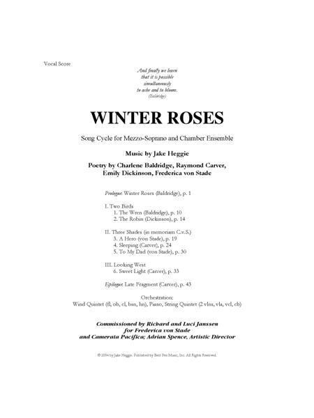 Winter Roses (piano/vocal score)