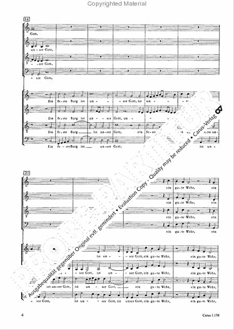 A mighty fortress is our God (Ein feste Burg ist unser Gott) 4-Part scores gallery preview page 5