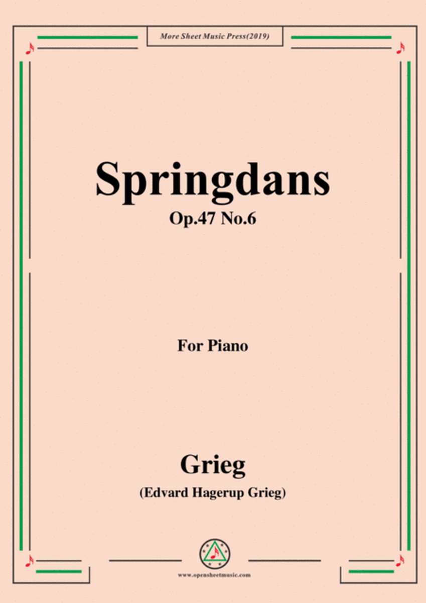 Grieg-Springdans Op.47 No.6,for Piano