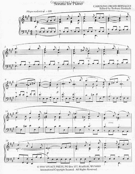 Sonata in A Major for Solo Piano