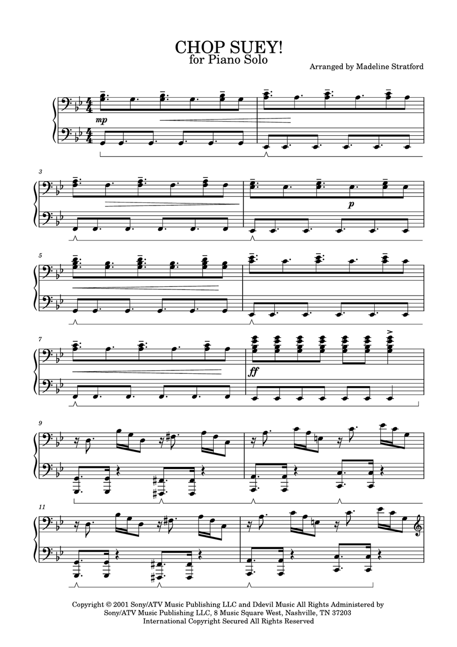 Chop Suey! Chop Suey! Piano Solo scores gallery preview page 2