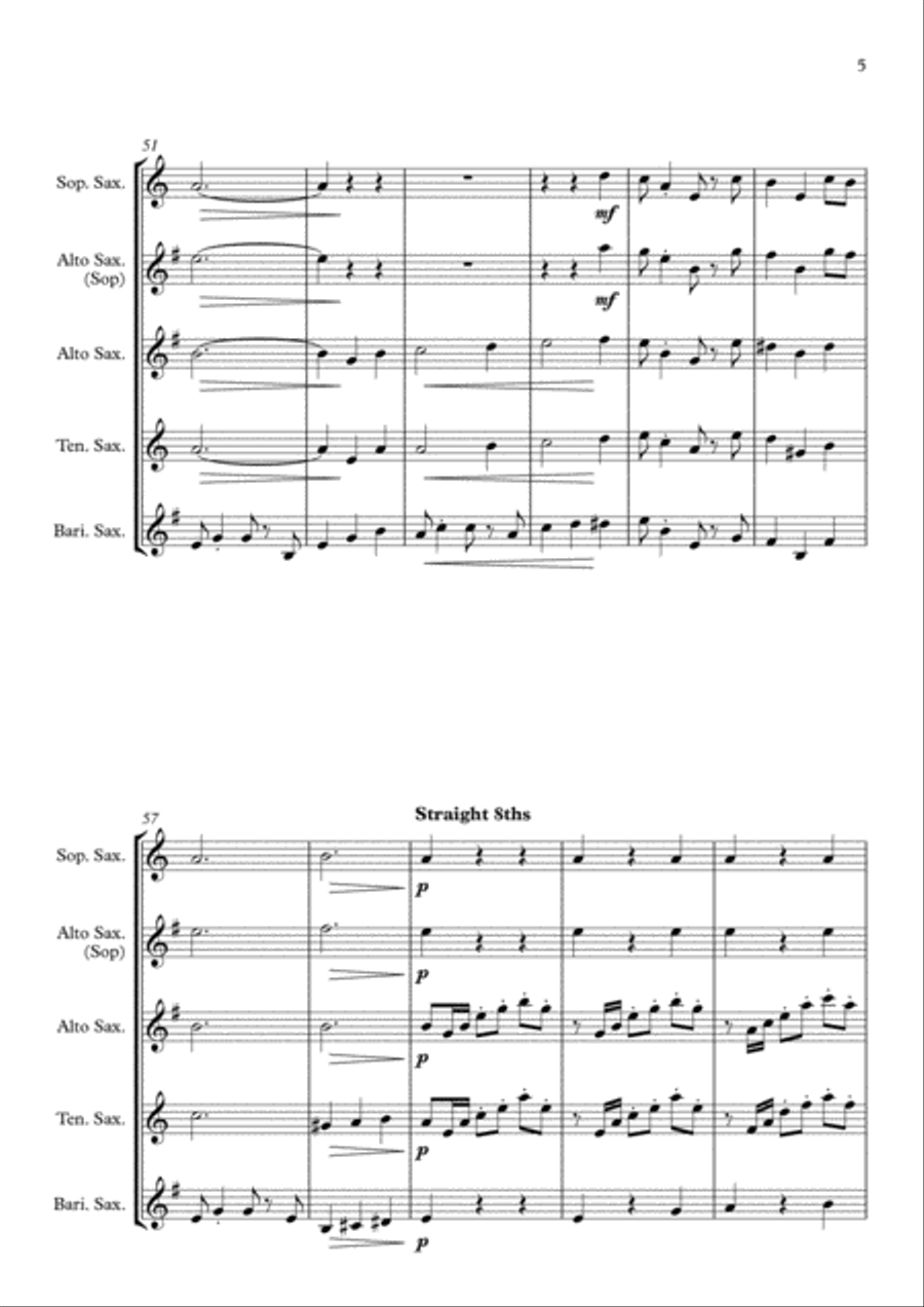 The House of the Rising Sun - for Saxophone Quartet Saxophone Quartet scores gallery preview page 5