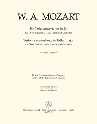 Sinfonia concertante for Oboe, Clarinet, Horn, Bassoon and Orchestra E flat major, KV Anh. I,9 (297b)