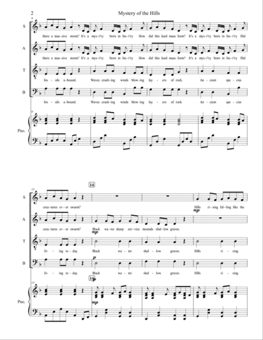Mystery of the Hills 4-Part scores gallery preview page 4