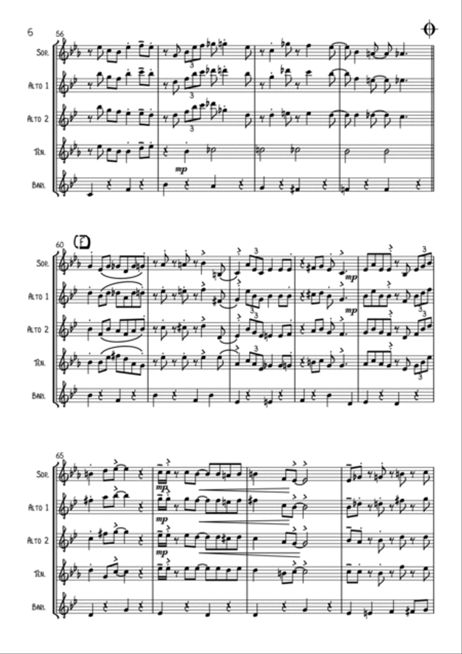 You've Got A Friend In Me Saxophone Quartet scores gallery preview page 6
