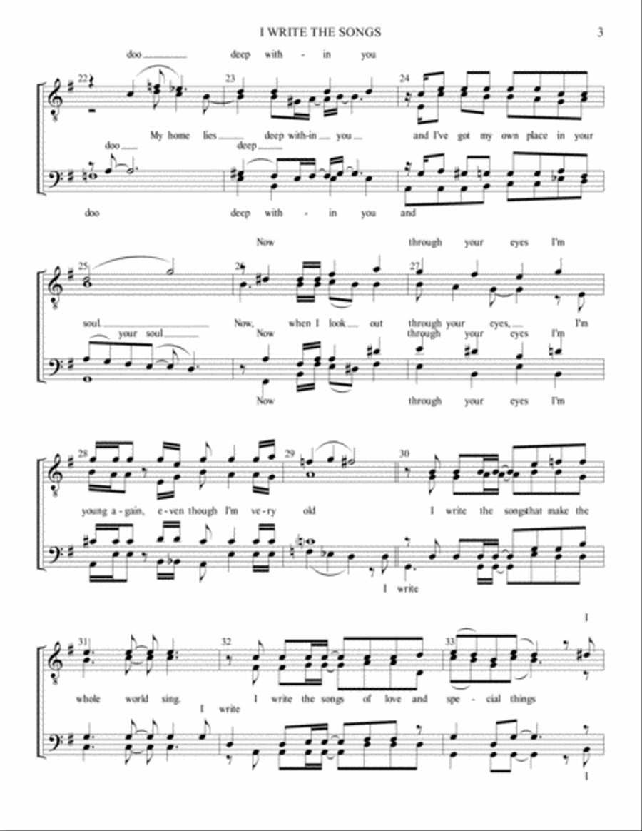 I Write The Songs TTBB scores gallery preview page 3