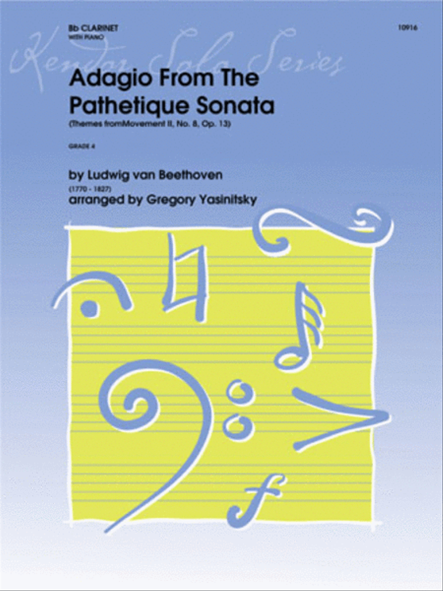 Adagio From The Pathetique Sonata (Themes From Movement II, No. 8, Op. 13) B-Flat Clarinet scores gallery preview page 1