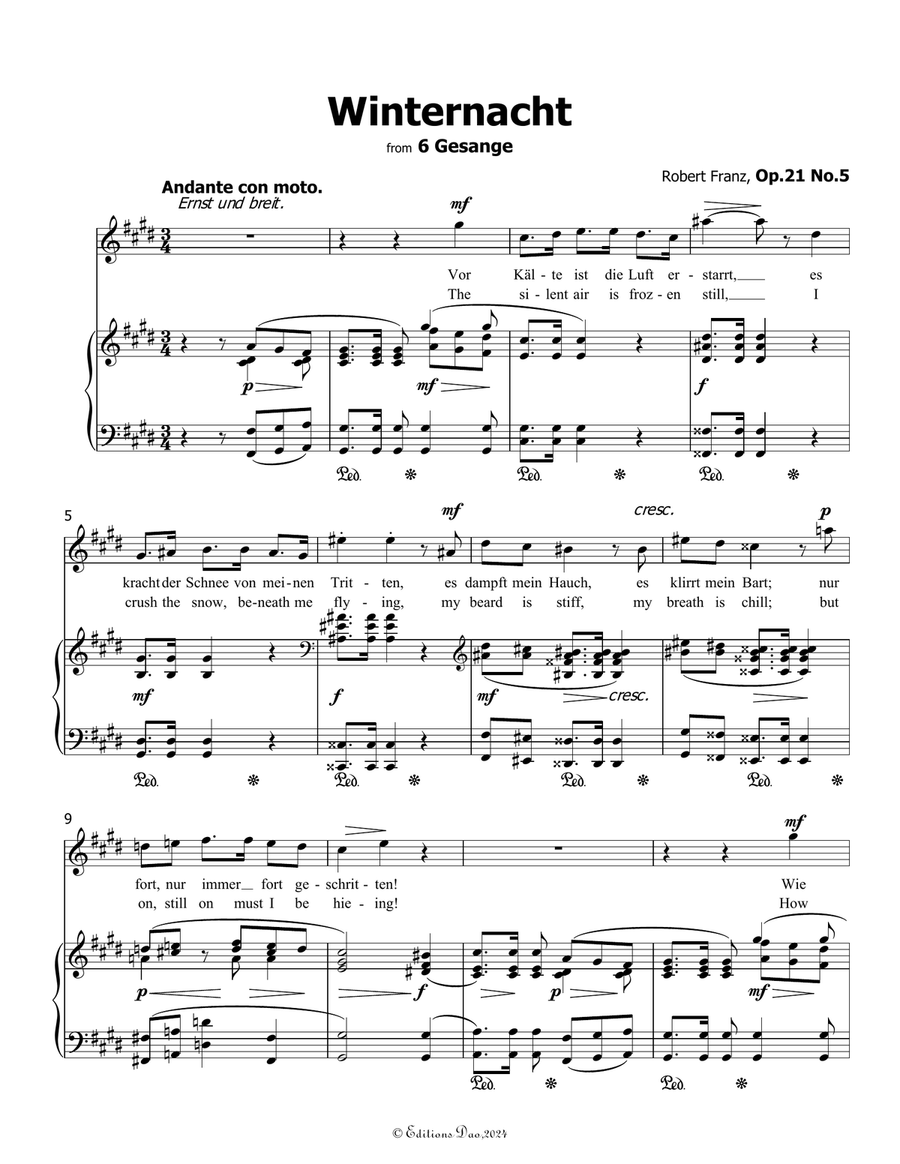 Winternacht, by Robert Franz, in c sharp minor Voice scores gallery preview page 3