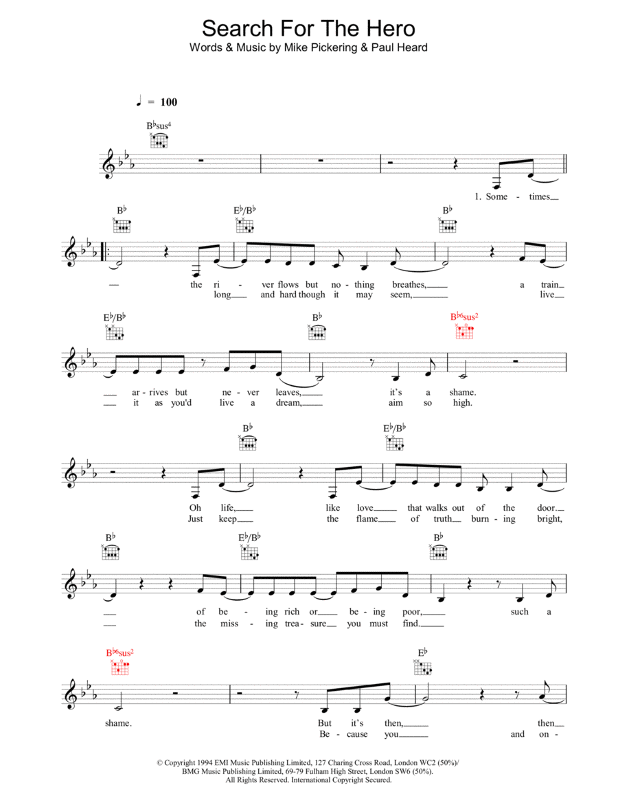 Search For The Hero Piano scores gallery preview page 1