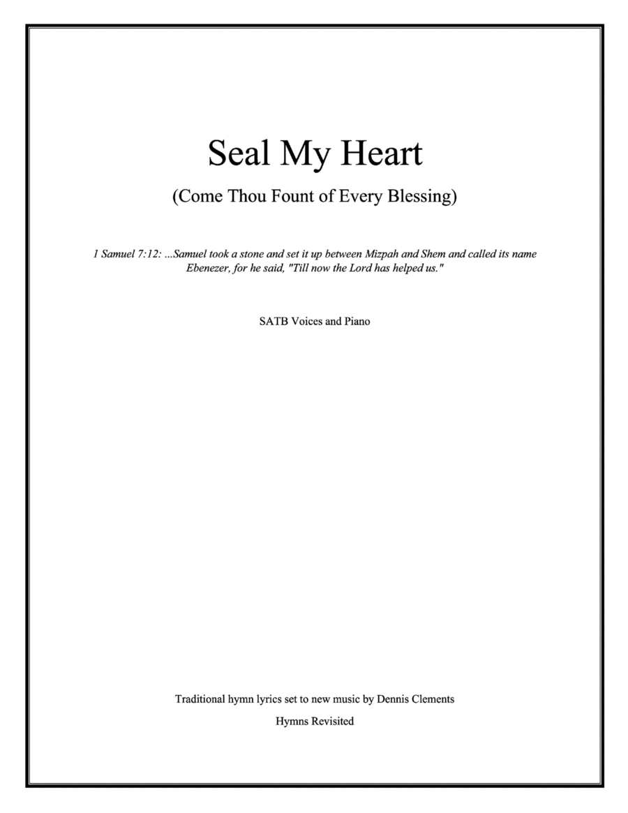 Seal My Heart (Come Thou Fount) 4-Part scores gallery preview page 1