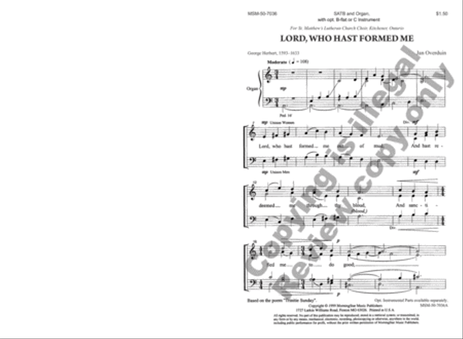 Lord, Who Hast Formed Me 4-Part scores gallery preview page 2