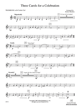 Three Carols for a Celebration: (wp) 1st B-flat Trombone T.C.