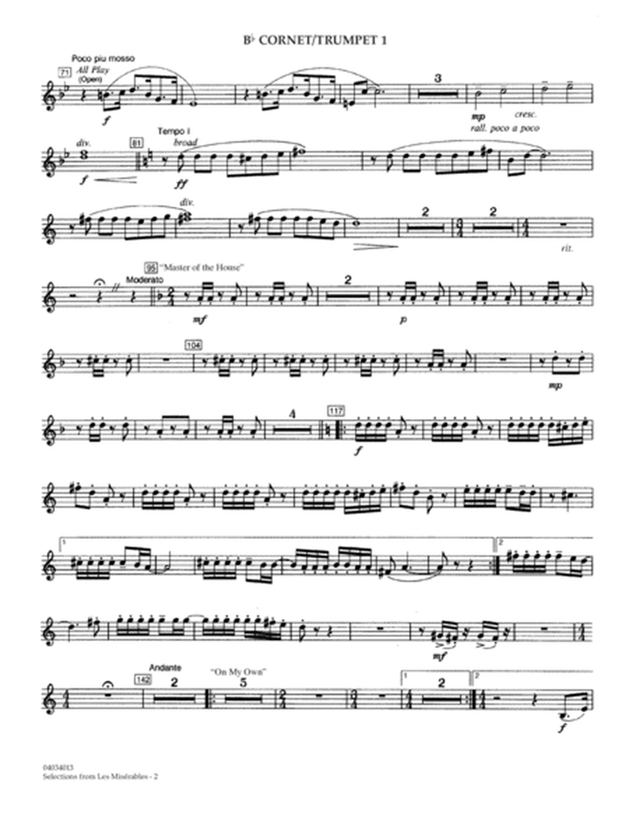Selections from Les Misérables (arr. Warren Barker) - Bb Cornet/Trumpet 1