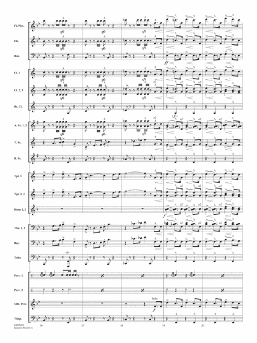 Raiders March (from Raiders Of The Lost Ark) (arr. Jay Bocook) - Conductor Score (Full Score) Concert Band scores gallery preview page 5