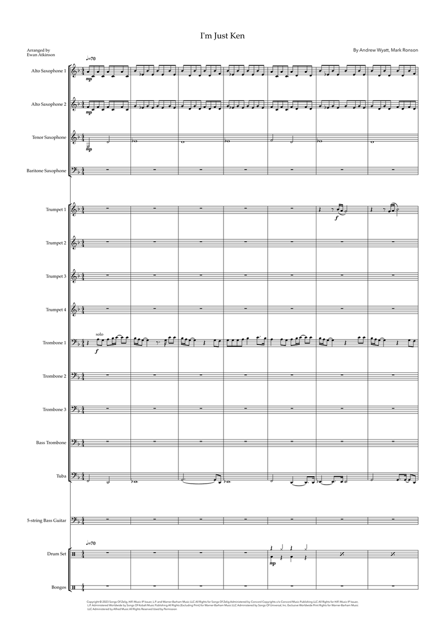 I'm Just Ken I'm Just Ken Jazz Ensemble scores gallery preview page 1