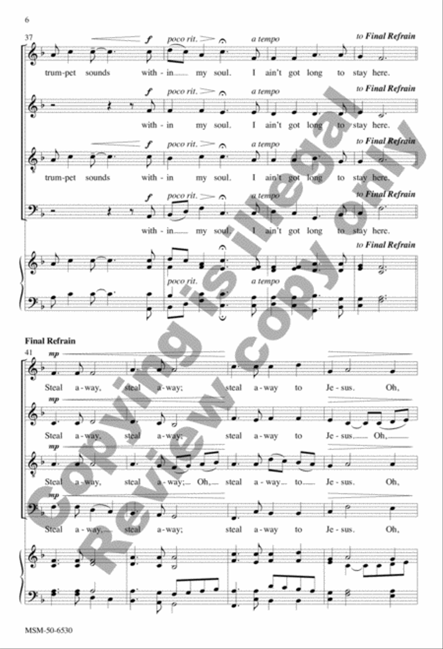 Steal Away to Jesus Steal Away to Jesus 4-Part scores gallery preview page 6