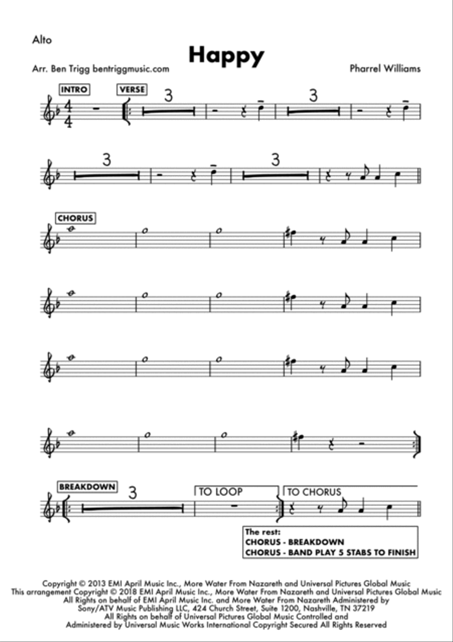 Happy Tenor Saxophone scores gallery preview page 3