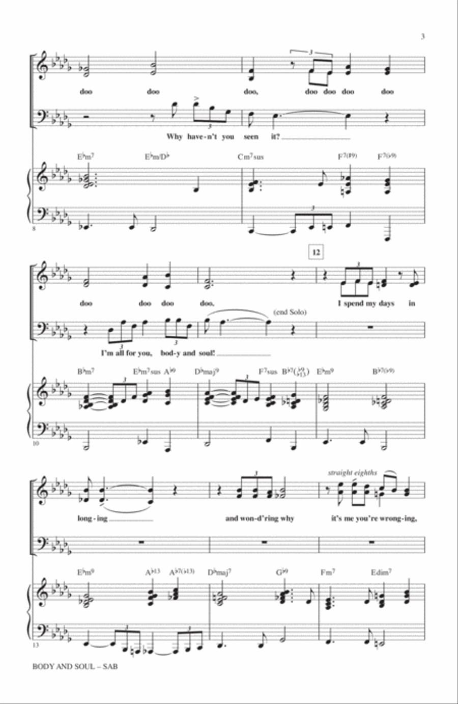 Body And Soul 3-Part scores gallery preview page 2