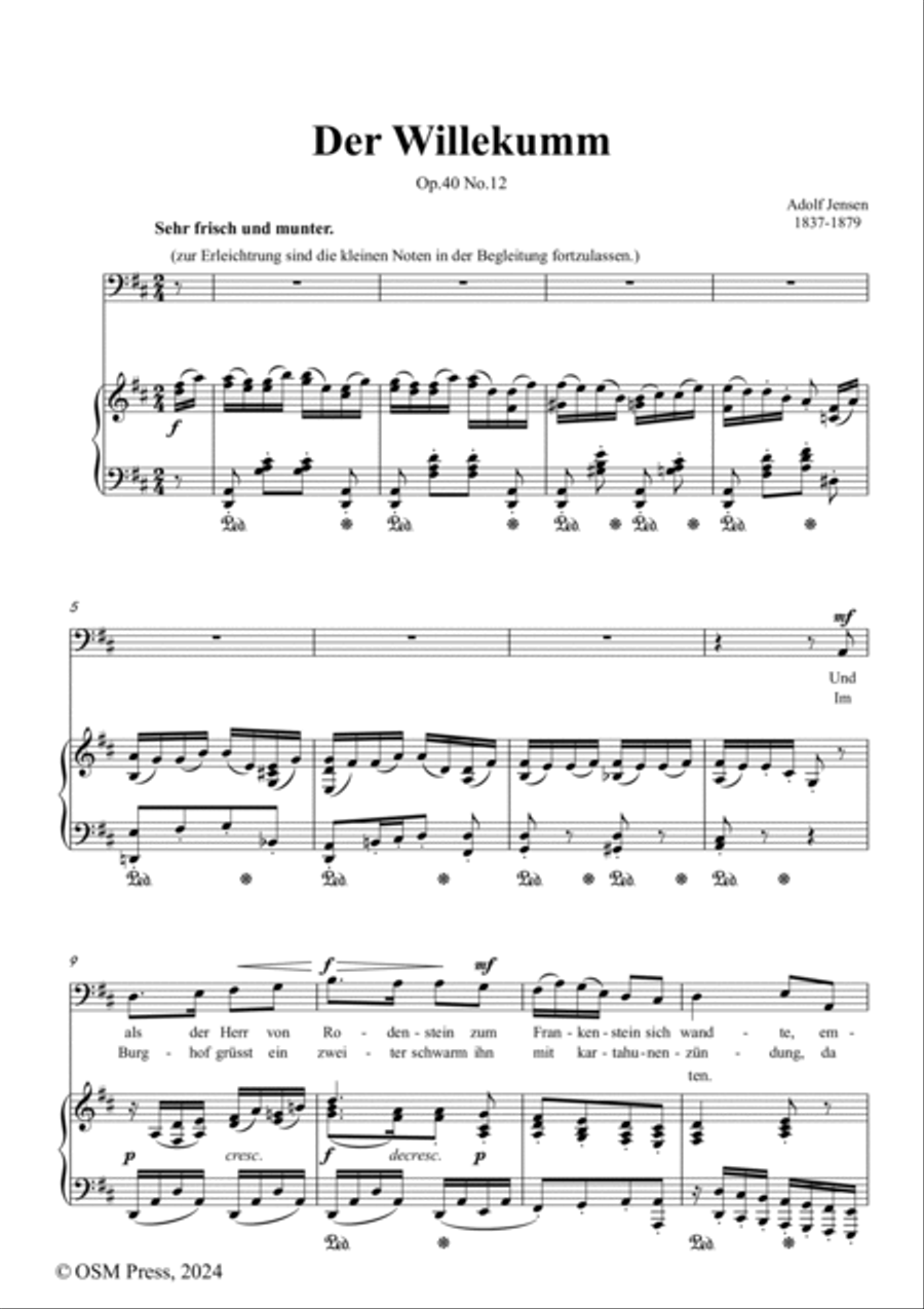 A. Jensen-Der Willekumm,in D Major,Op.40 No.12 Voice scores gallery preview page 2
