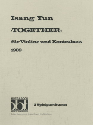 Book cover for Together for violin and double bass (1989)