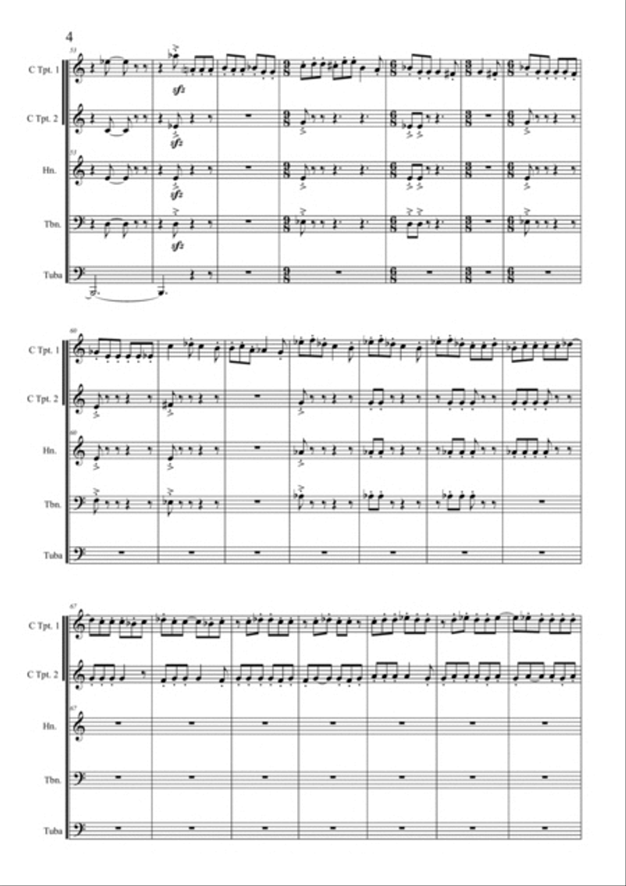 Variations for brass quintet Brass Quintet scores gallery preview page 6