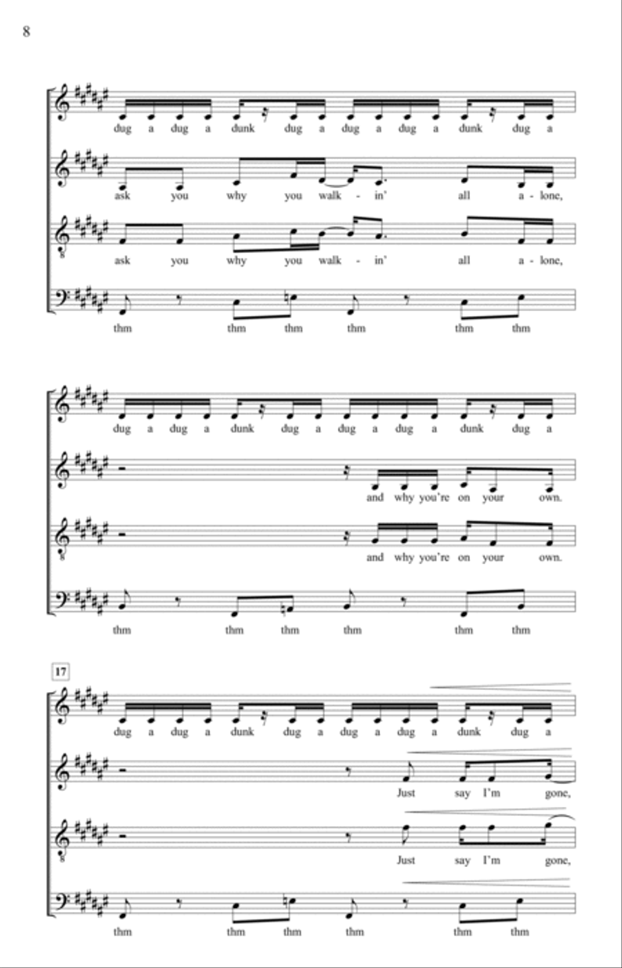 Gone, Gone, Gone (Done Moved On) 4-Part scores gallery preview page 6