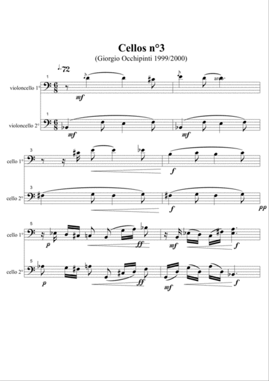 CELLOS N°3 Cello Solo scores gallery preview page 1