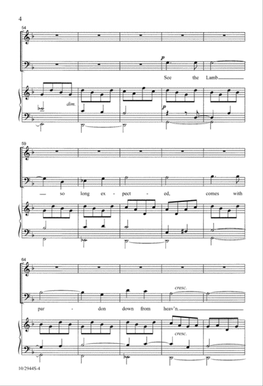 Hark! A Thrilling Voice Is Sounding 4-Part scores gallery preview page 4