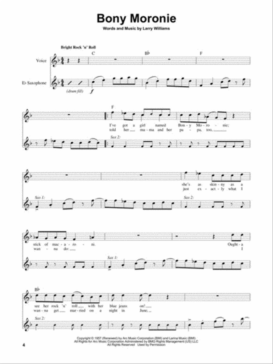 Rock 'n' Roll Rock 'n' Roll Saxophone Solo scores gallery preview page 3