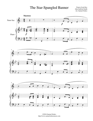 The Star-Spangled Banner - for tenor sax and piano