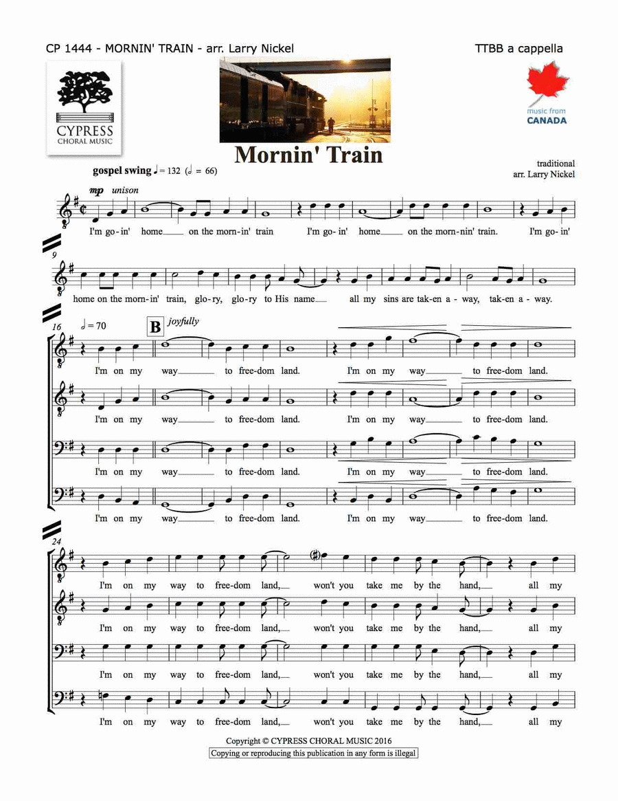 Mornin Train Mornin Train TTBB scores gallery preview page 1