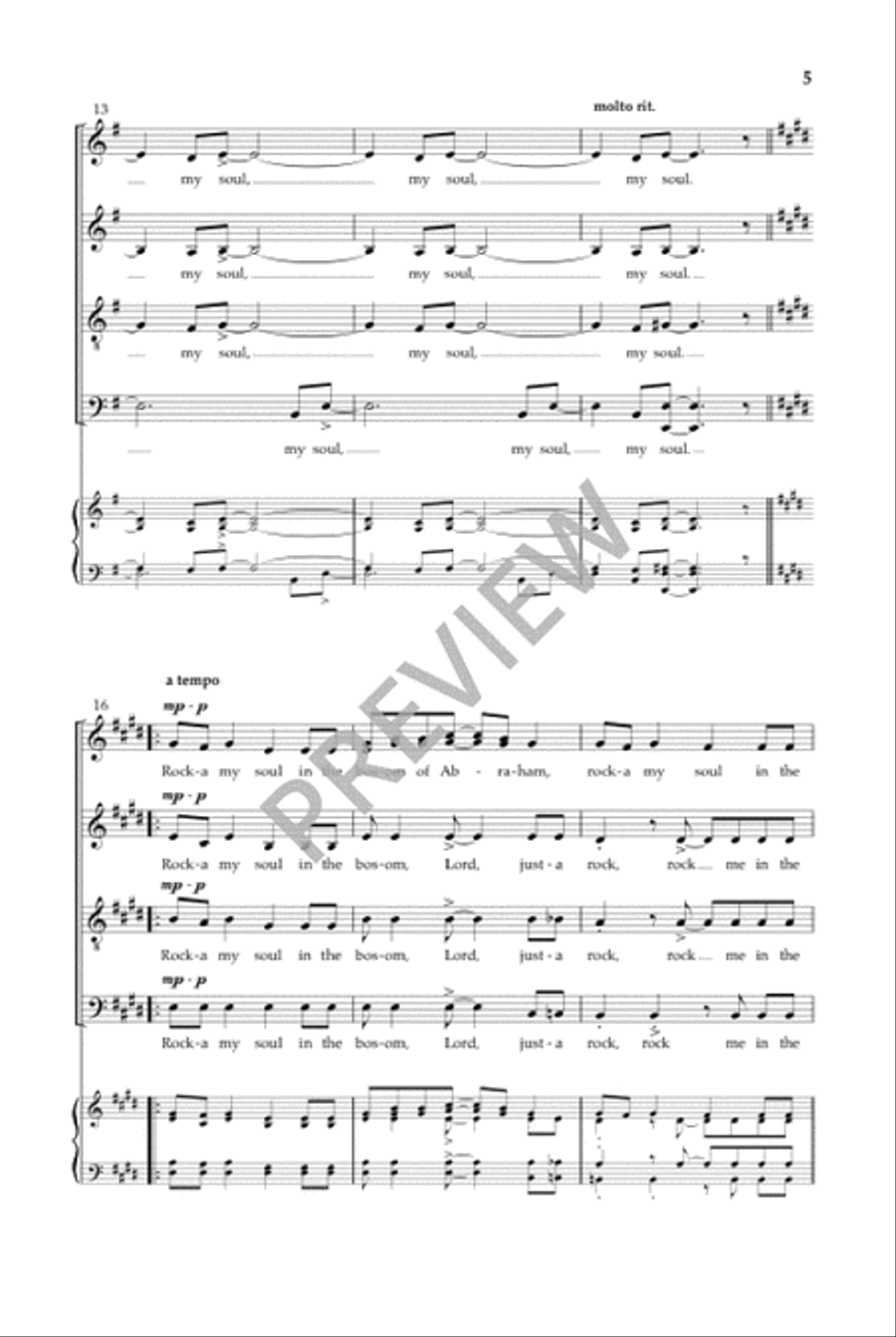 Rock-A My Soul Rock-A My Soul Divisi scores gallery preview page 6