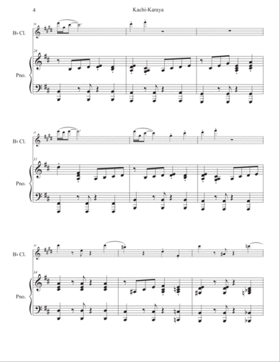 Kachi-Karaya Clarinet Solo scores gallery preview page 5