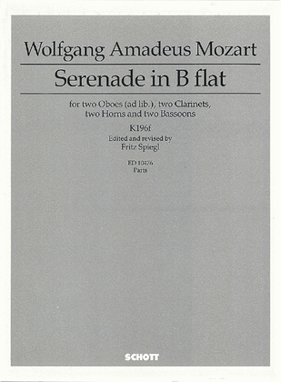 Book cover for Serenade in B-flat major Parts