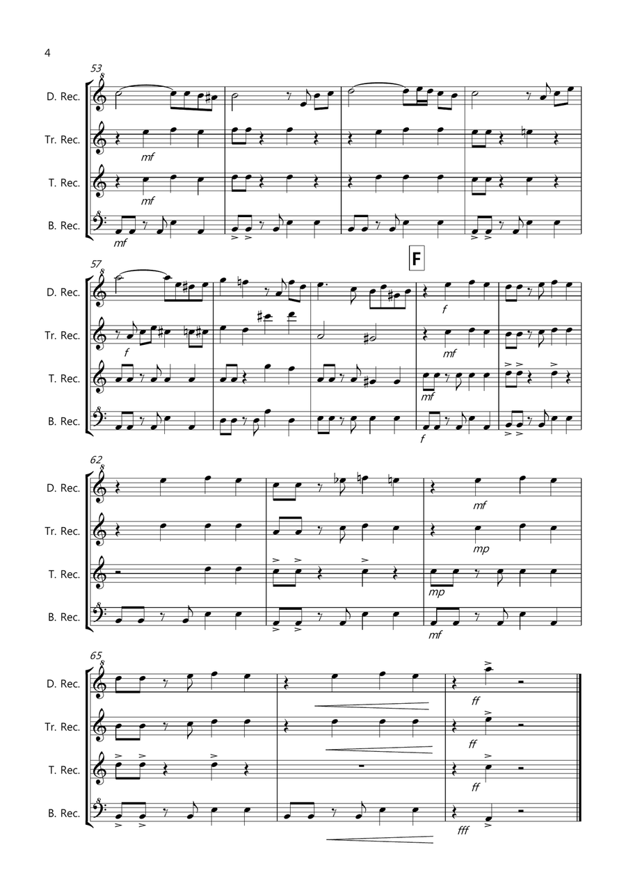 Tasty Tango for Recorder Quartet Recorder scores gallery preview page 4