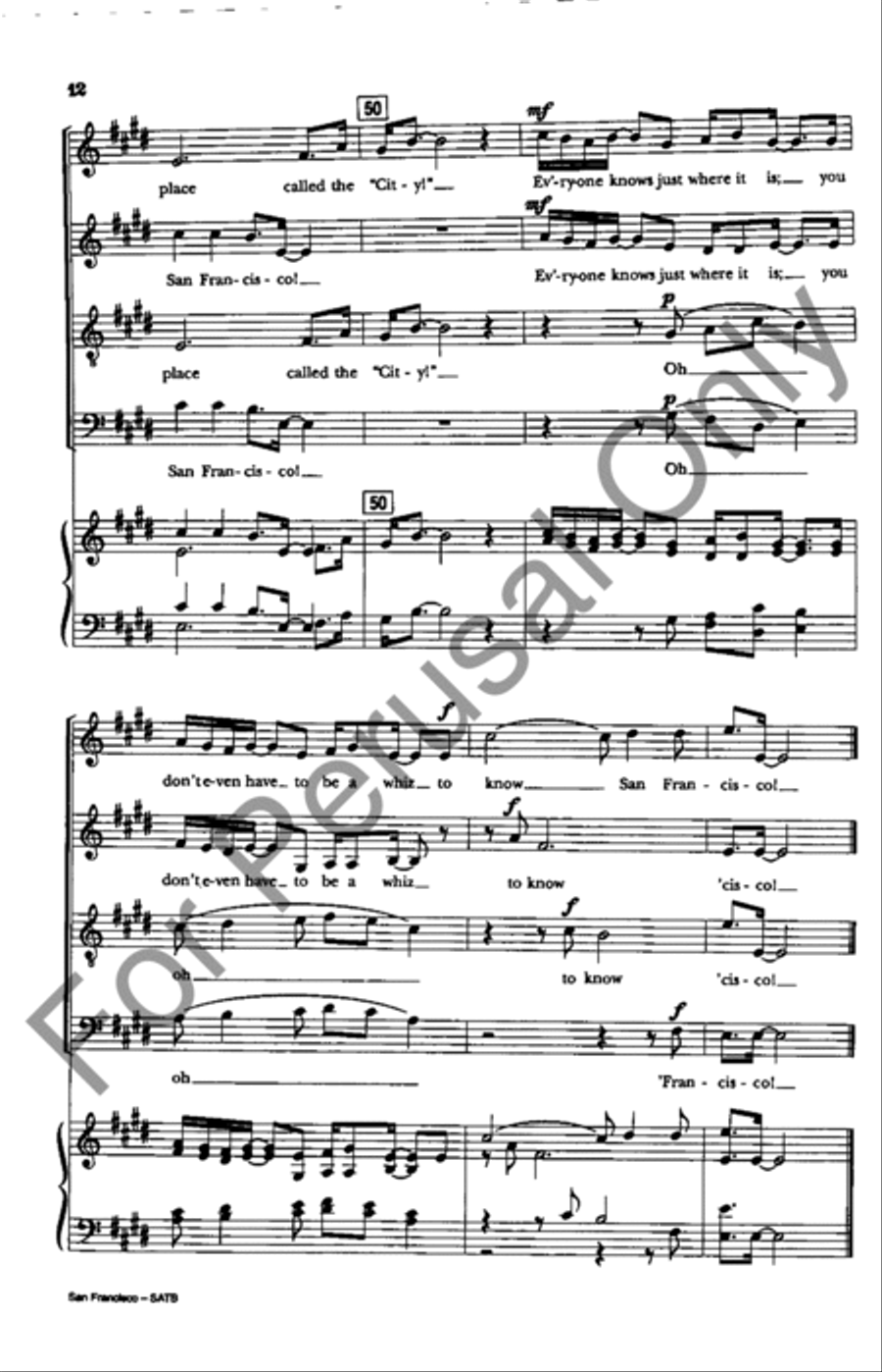San Francisco San Francisco 4-Part scores gallery preview page 12