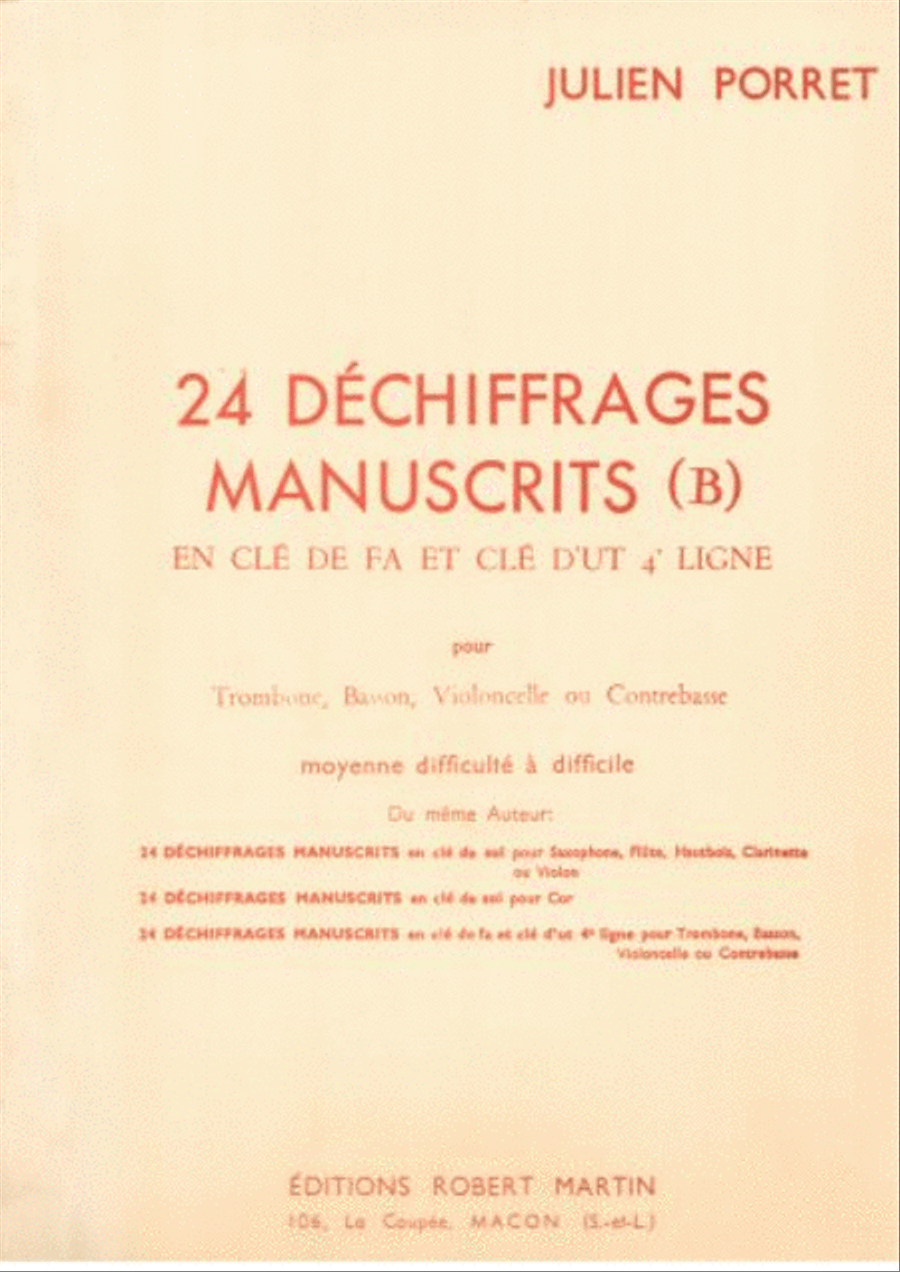 Déchiffrages manuscrits (b) (24), pour contrebasse à cordes Double Bass scores gallery preview page 1