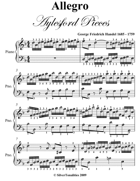 Allegro Aylesford Pieces Easy Piano Sheet Music