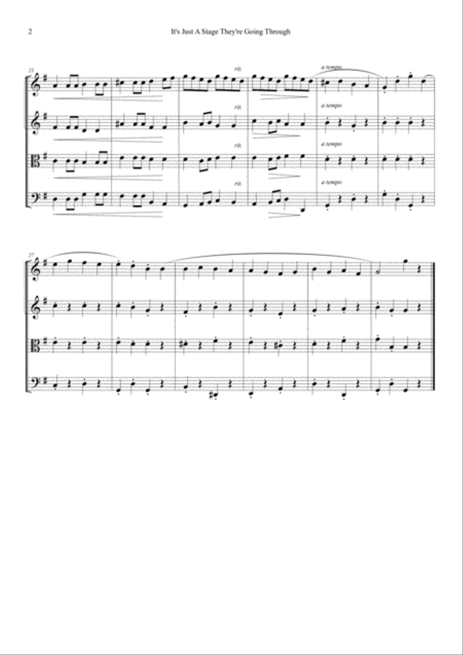 It's Just A Stage They're Going Through (Applejack) String Quartet scores gallery preview page 2